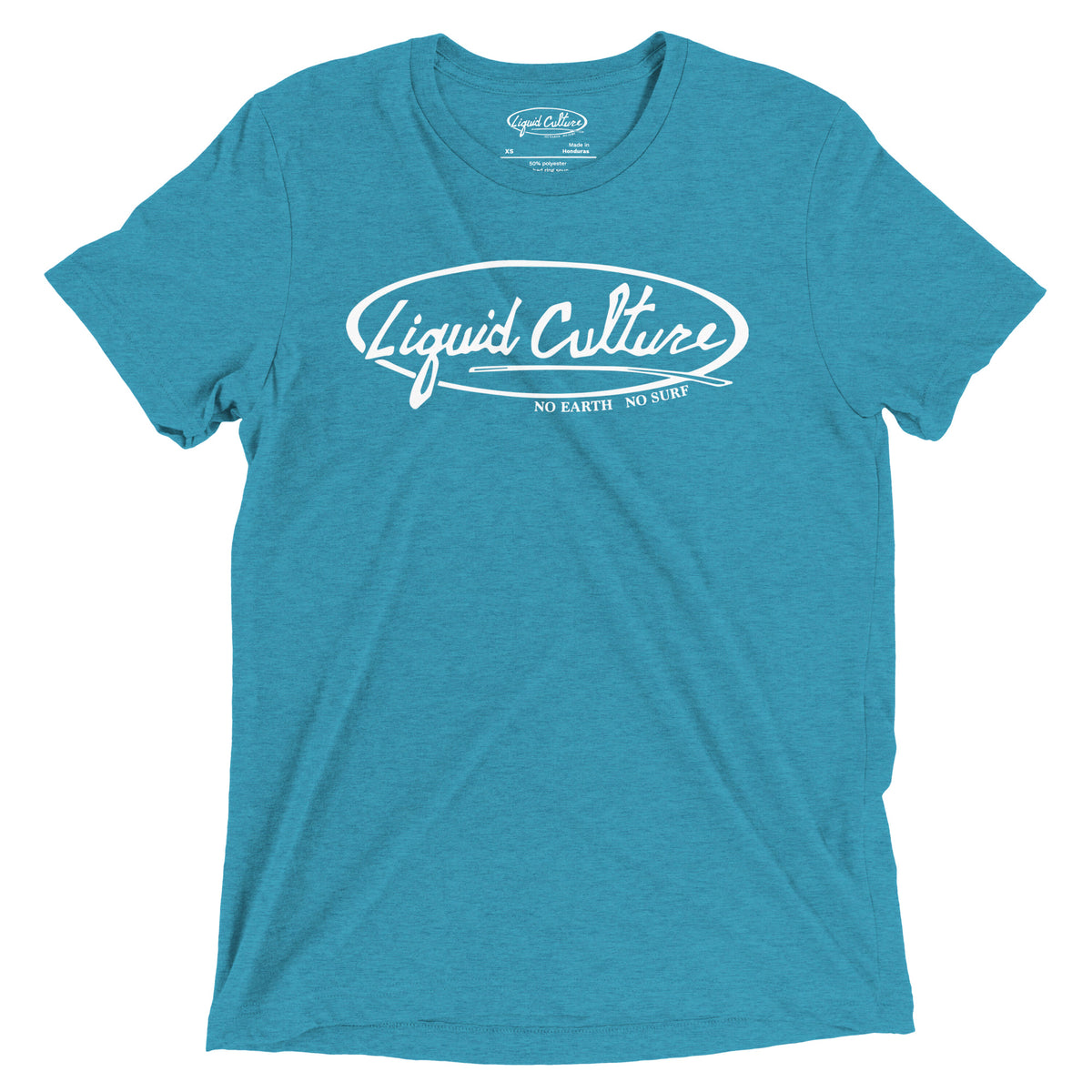Classic Logo men's graphic tee in Aqua with white Liquid Culture logo