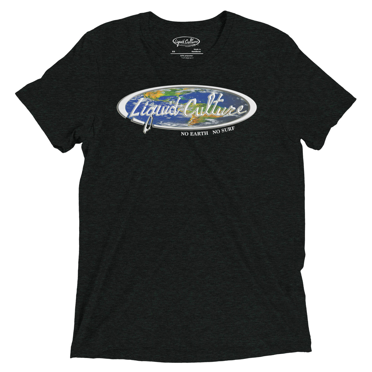 Liquid Culture World men's graphic tee in Charcoal Black