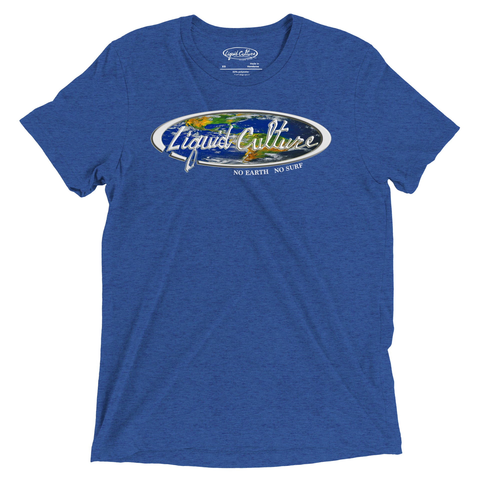 Liquid Culture World men's graphic tee in True Royal blue